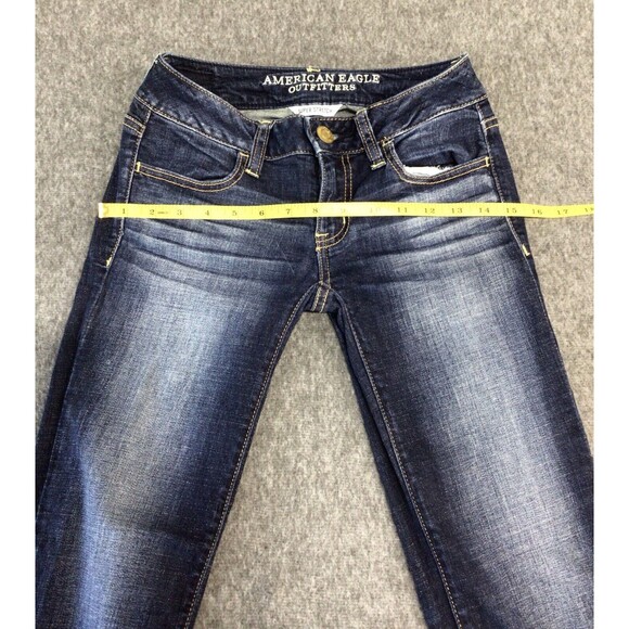 American Eagle Sz 00 Jegging Super Stretch Denim Skinny Jeans Dark - Picture 6 of 10